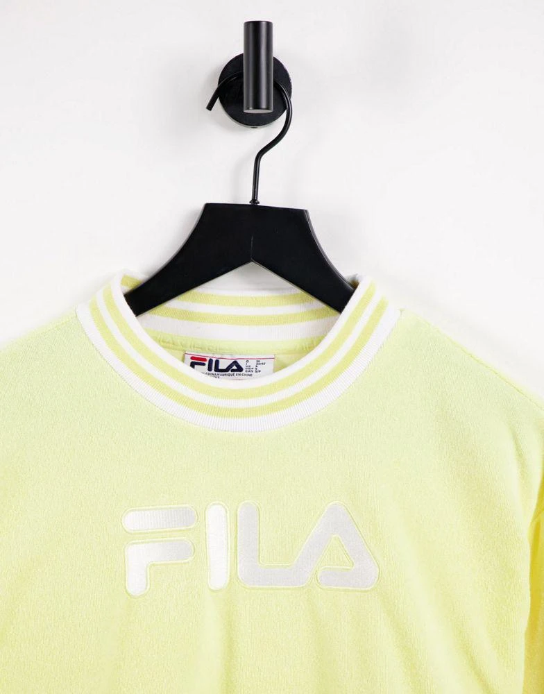 商品Fila|Fila towelling cropped sweatshirt in yellow,价格¥164,第2张图片详细描述