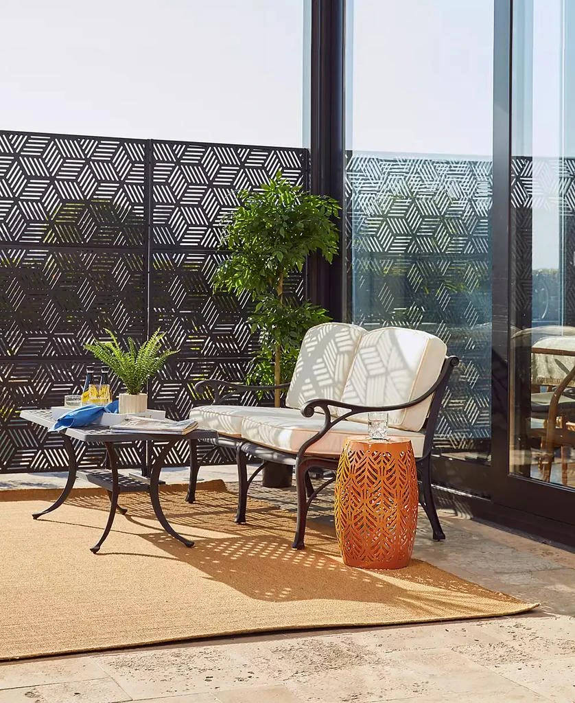 Multi-Functional Orange Iron Leaf Pattern Solar Powered Garden Stools or Planter Stand 商品