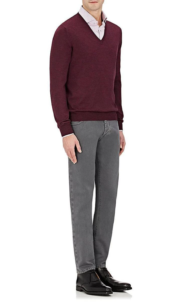 商品Barneys New York|Virgin Wool V-Neck Sweater,价格¥566,第3张图片详细描述