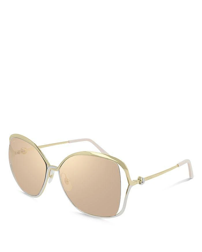 商品Cartier|Trinity De Cartier 24K Gold Plated Square Sunglasses,价格¥9691,第1张图片