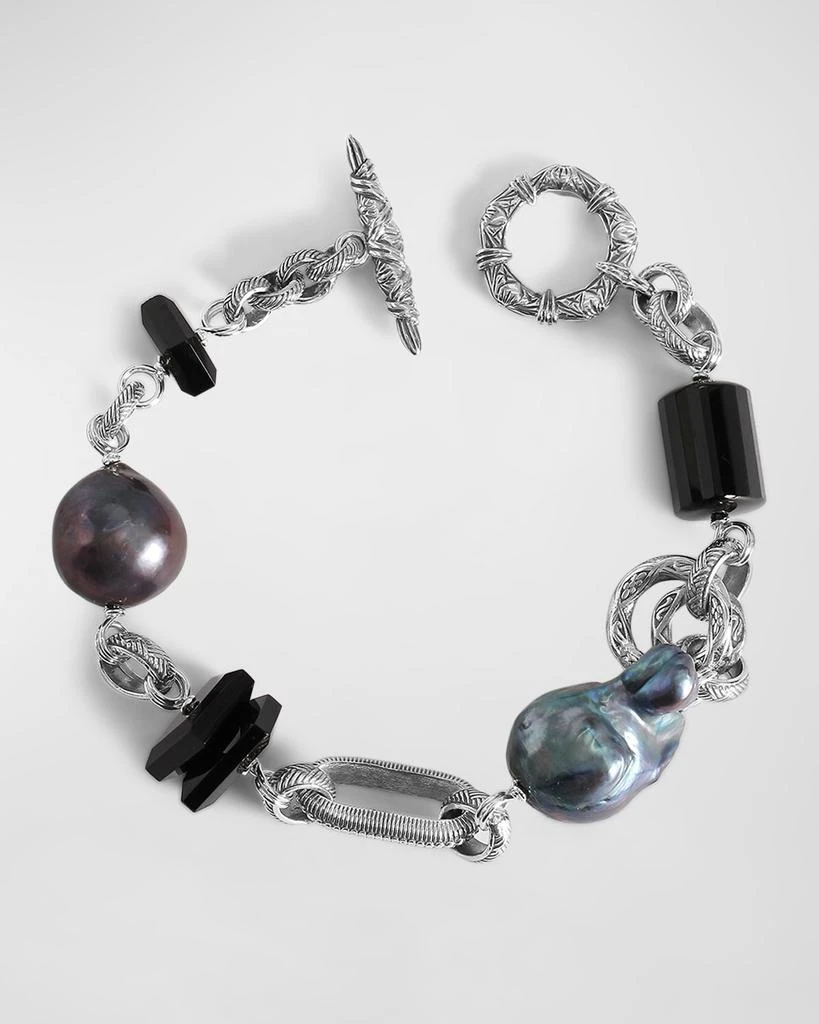商品Stephen Dweck|Black Agate and Baroque Pearl Bracelet in Sterling Silver,价格¥6853,第3张图片详细描述