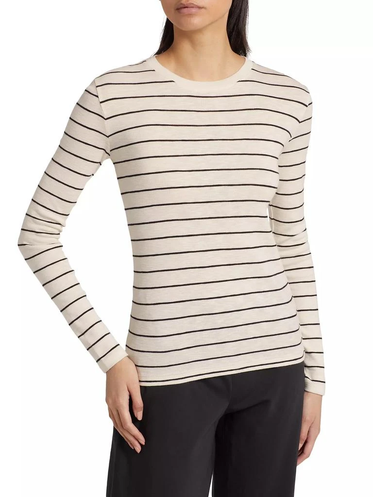 商品Vince|Striped Cotton-Blend Crewneck Long-Sleeve T-Shirt,价格¥1087,第4张图片详细描述