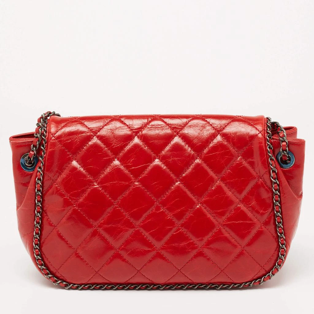 商品[二手商品] Chanel|Chanel Red Leather Chain Around Flap Shoulder Bag,价格¥13217,第4张图片详细描述