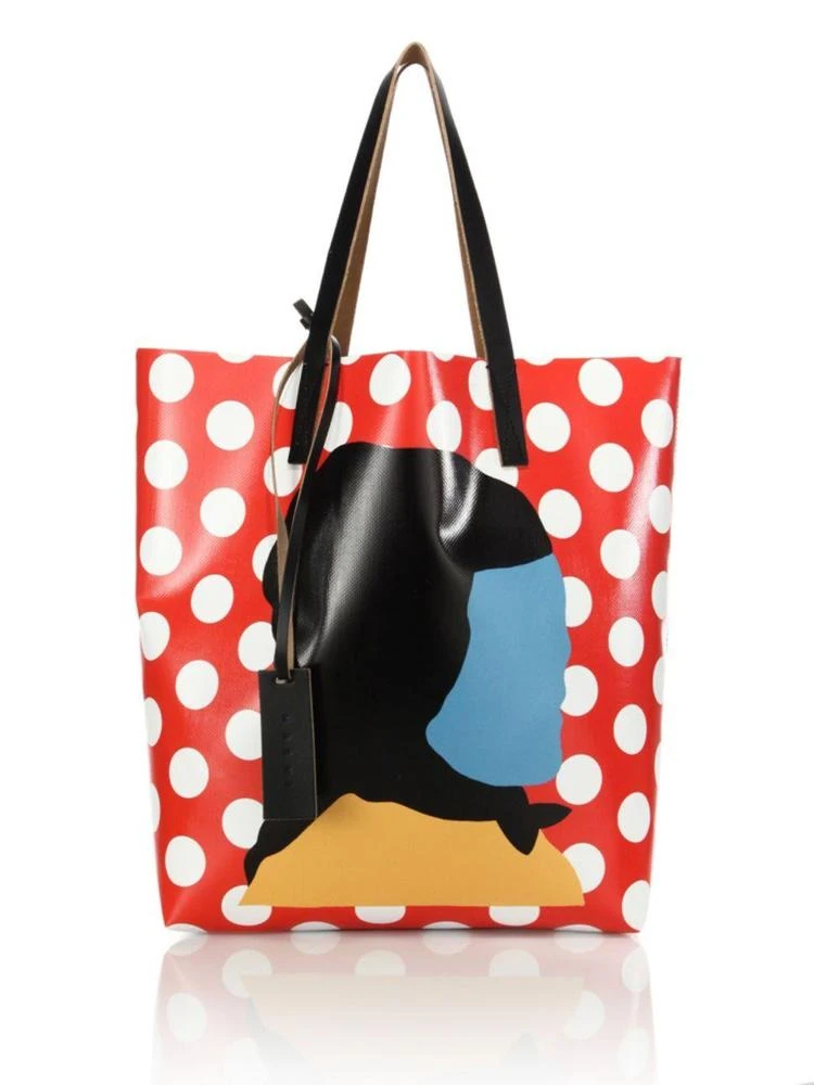 商品Marni|Etka Print Polka Dot Leather Shopping Bag,价格¥1349,第1张图片