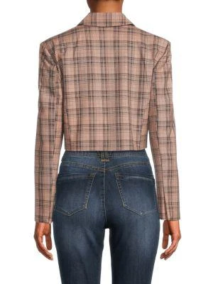 商品Lea & Viola|Plaid Cropped Blazer,价格¥211,第2张图片详细描述