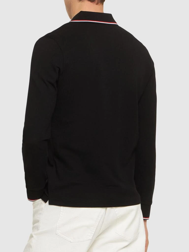 商品Moncler|Long Sleeves Cotton Piquet Polo Shirt,价格¥3254,第2张图片详细描述