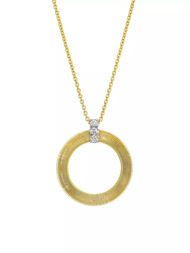 商品Marco Bicego|Masai 18K Yellow Gold & Diamond Coil Circle Pendant Necklace,价格¥23027,第1张图片