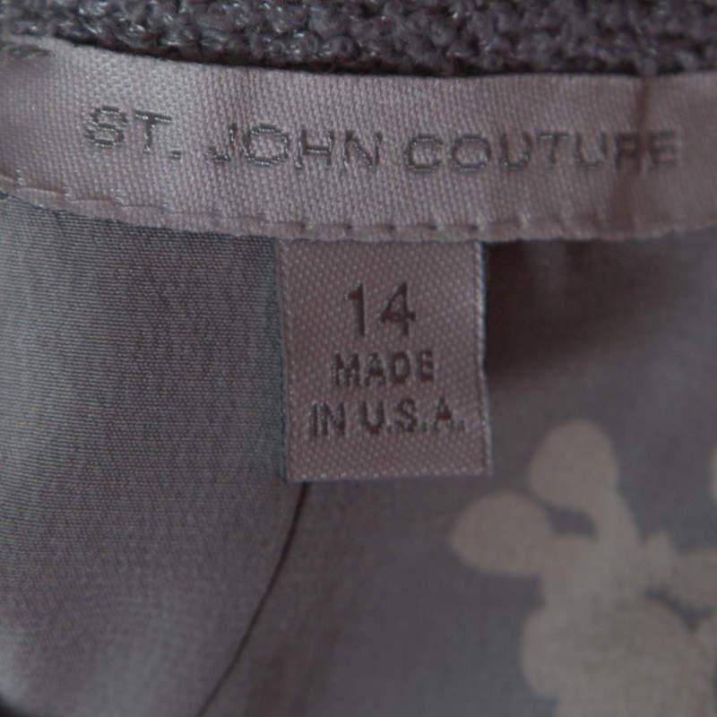 St. John Grey Knitted Elasticized Waistband Skirt XL商品第5张图片规格展示