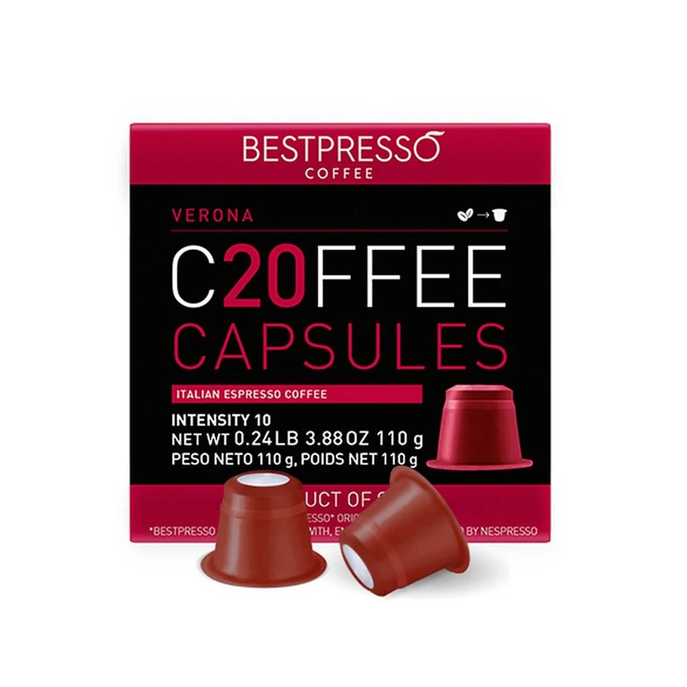 商品Bestpresso|Coffee Verona Flavor 20 Capsules per Pack for Nespresso Original Machine,价格¥75,第1张图片