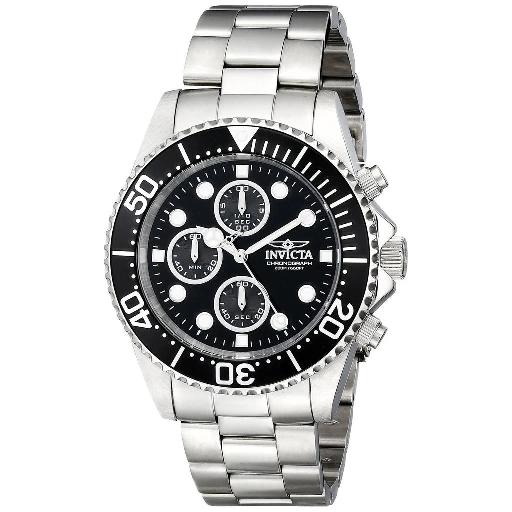 商品Invicta|Invicta Men's Chronograph Stainless Steel Watch - Pro Diver Quartz Black Dial | 1768,价格¥554,第1张图片