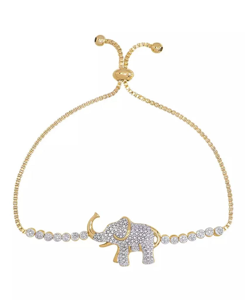 商品Macy's|Diamond Accent Elephant Adjustable Bolo Bracelet,价格¥188,第1张图片