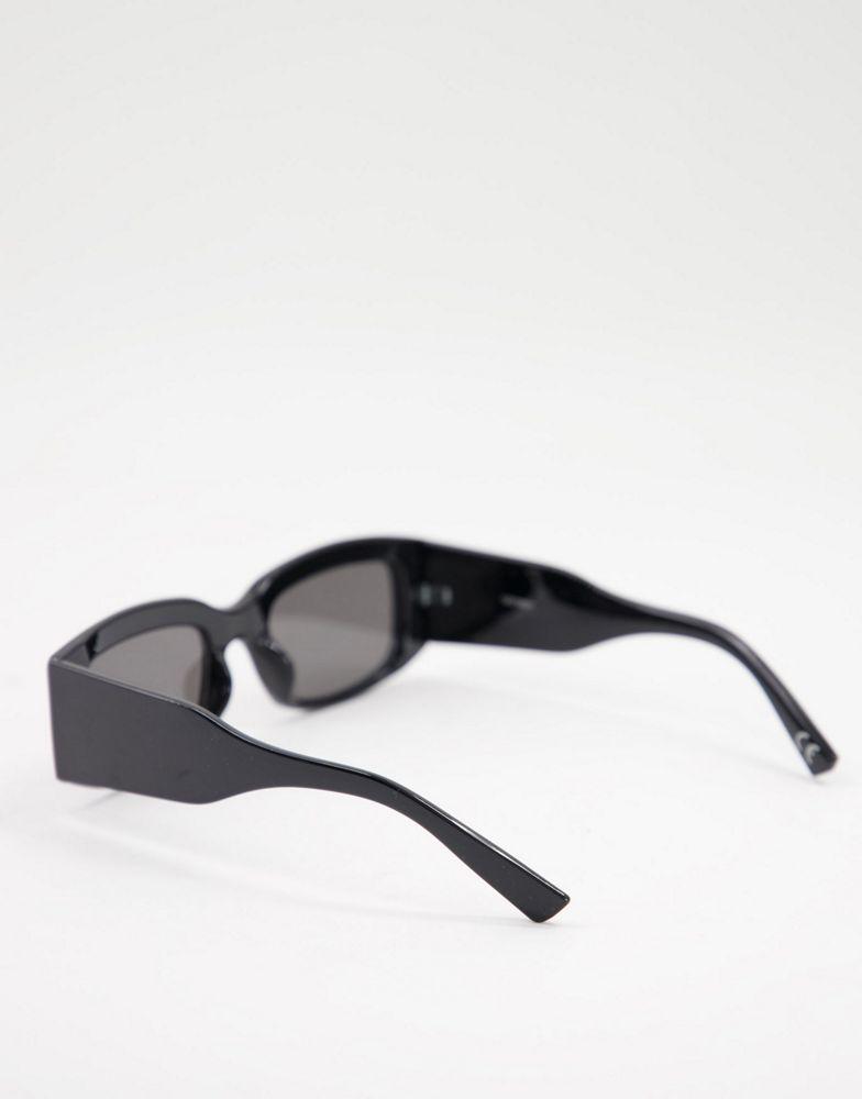 ASOS DESIGN mid square sunglasses with wide temple in black商品第3张图片规格展示