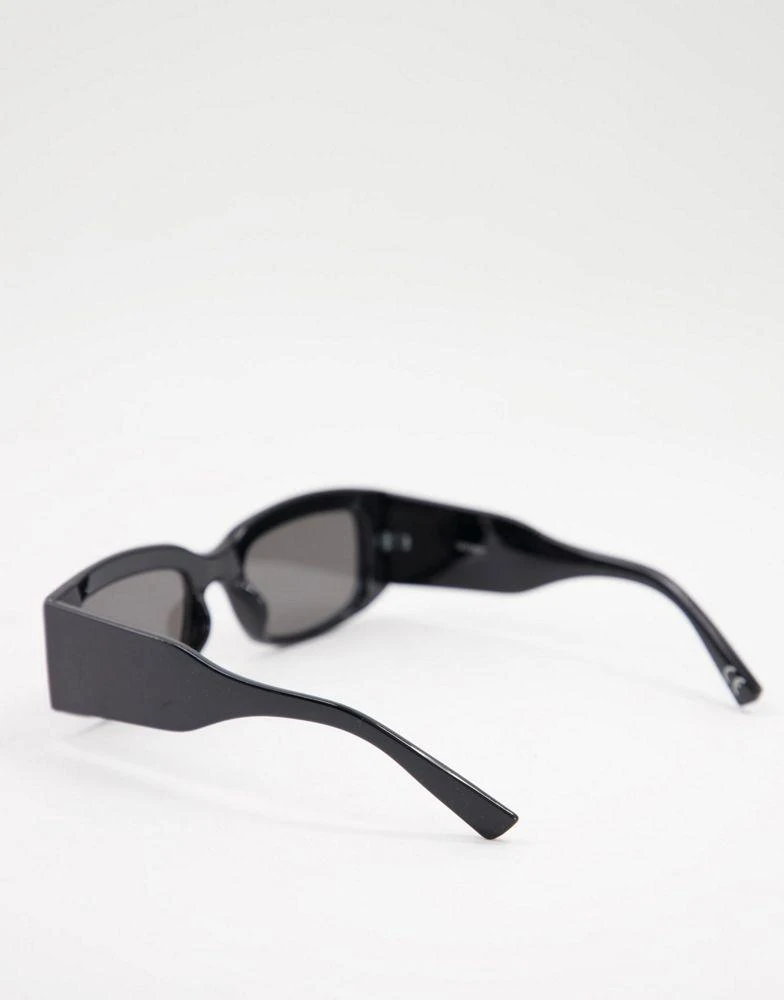 商品ASOS|ASOS DESIGN mid square sunglasses with wide temple in black,价格¥76,第3张图片详细描述