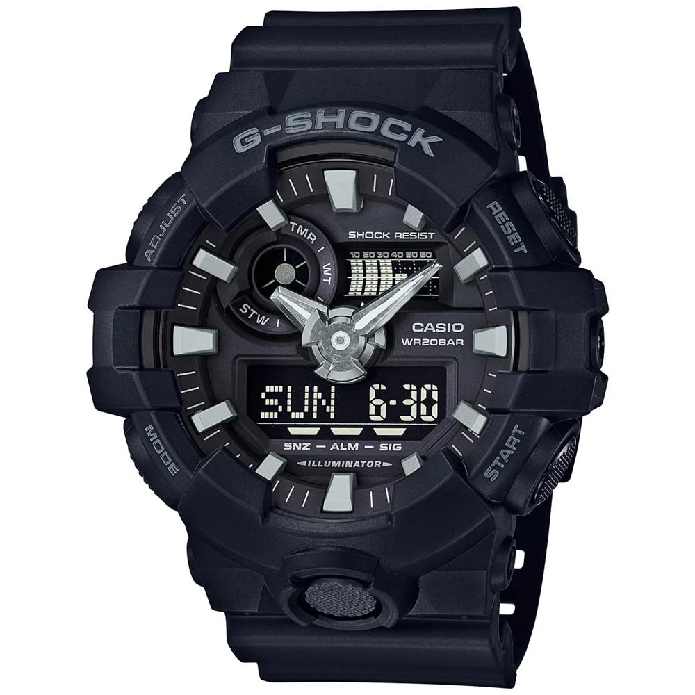 商品G-Shock|Men's Analog-Digital Black Resin Strap Watch 53x58mm GA-700-1B,价格¥743,第1张图片