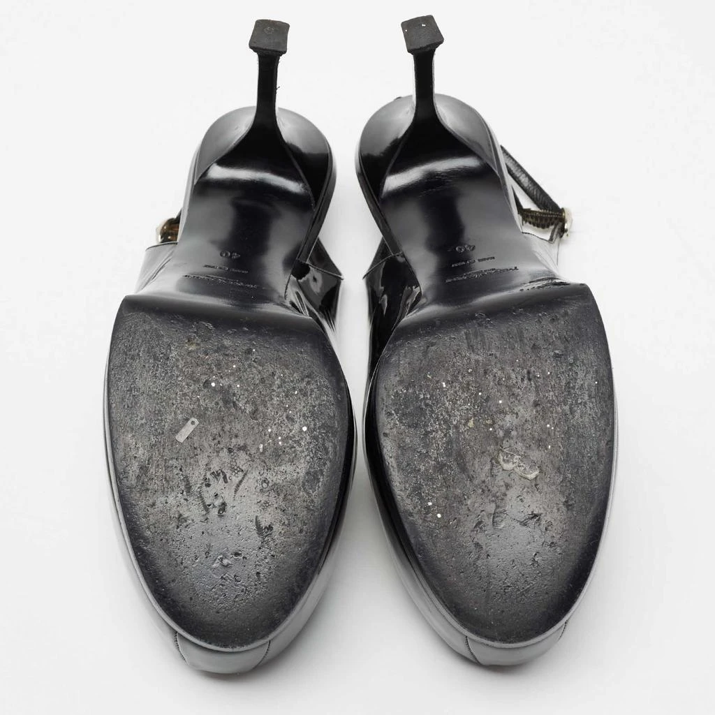 Yves Saint Laurent Black Patent Leather Tribtoo Slingback  Pumps Size 40 商品