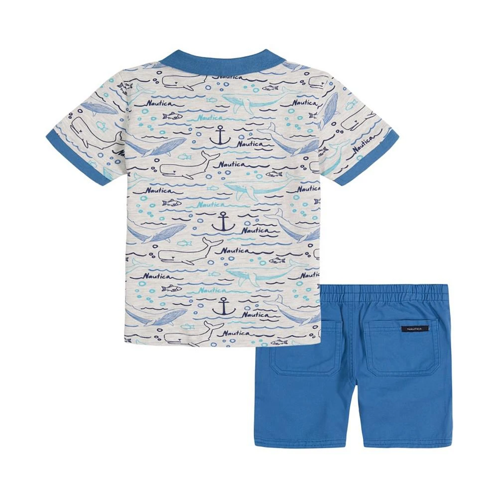 商品Nautica|Baby Boys Printed Polo Shirt and Twill Shorts, 2 Piece Set,价格¥70,第2张图片详细描述