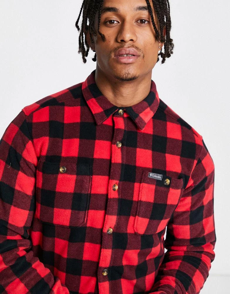 商品Columbia|Columbia Flare Gun fleece overshirt in red mountain check,价格¥774,第4张图片详细描述
