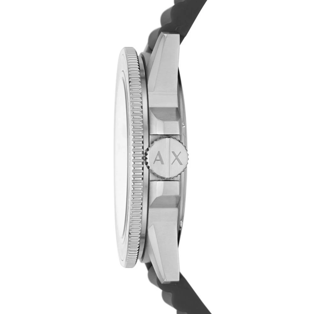 商品Armani Exchange|Men's Three-Hand Gray Silicone Strap Watch, 42mm,价格¥1123,第2张图片详细描述