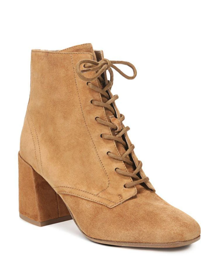 商品Vince|Women's Halle Suede Lace Up High Block Heel Booties,价格¥2357,第1张图片