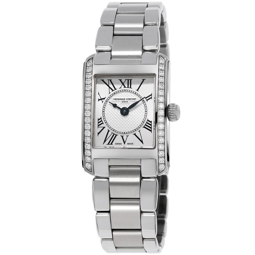 Women's Swiss Carree Diamond (2/5 ct. t.w.) Stainless Steel Bracelet Watch 23x21mm商品第1张图片规格展示