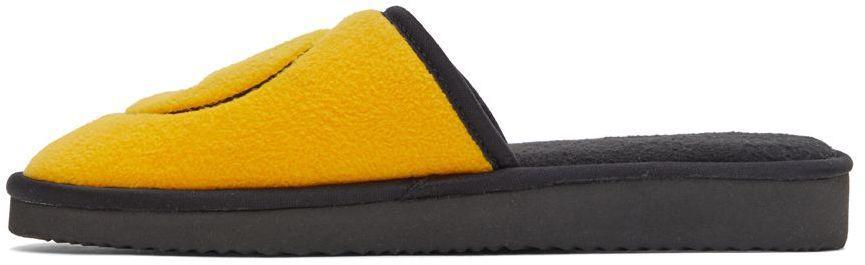 商品Drew House|SSENSE Exclusive Yellow & Black Painted Mascot Slippers,价格¥736,第5张图片详细描述