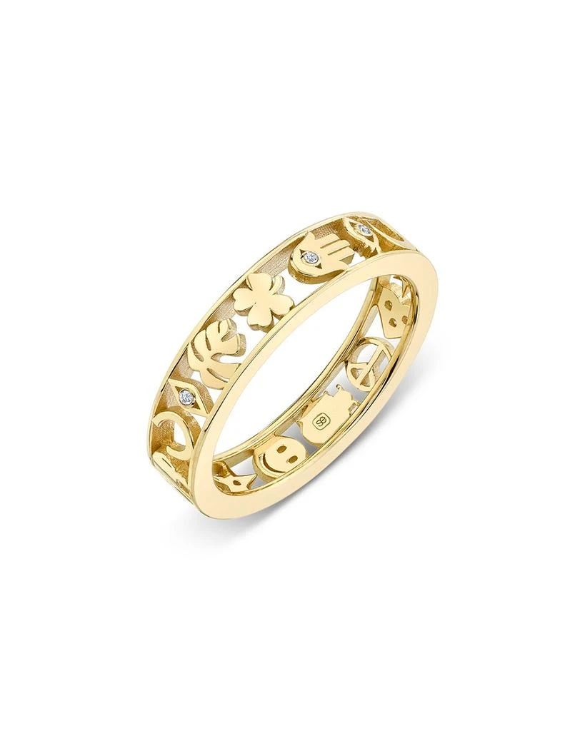 商品Sydney Evan|14K Yellow Gold Diamond Open Icon Ring,价格¥9492,第1张图片