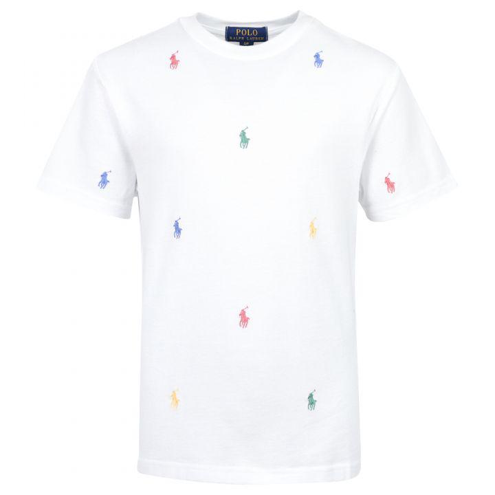 White Repeat Pony Logo Short Sleeve T Shirt商品第1张图片规格展示