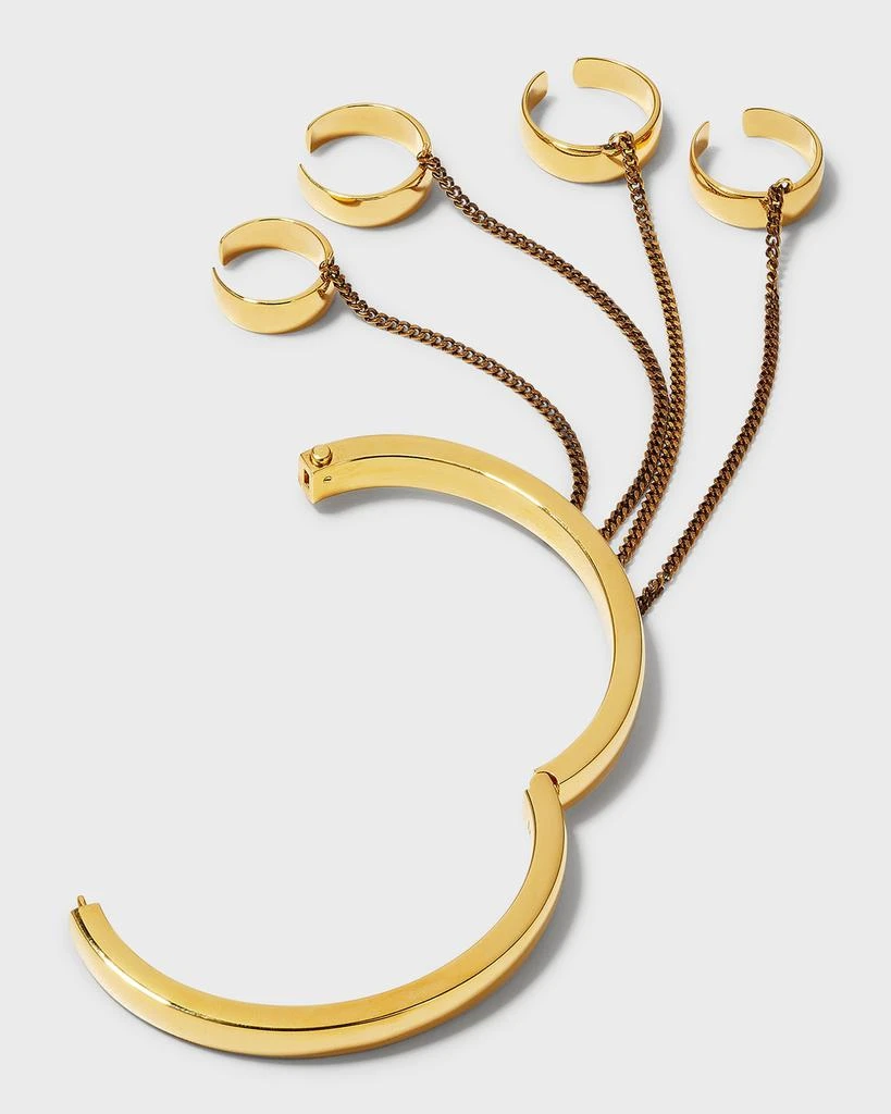 商品Alexander McQueen|4-Ring Connector Bracelet, Gold,价格¥9301,第4张图片详细描述