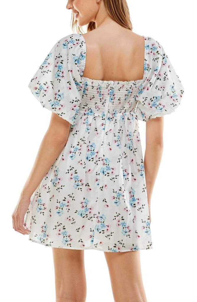 商品ROW A|Floral Print Puff Sleeve Minidress,价格¥319,第3张图片详细描述