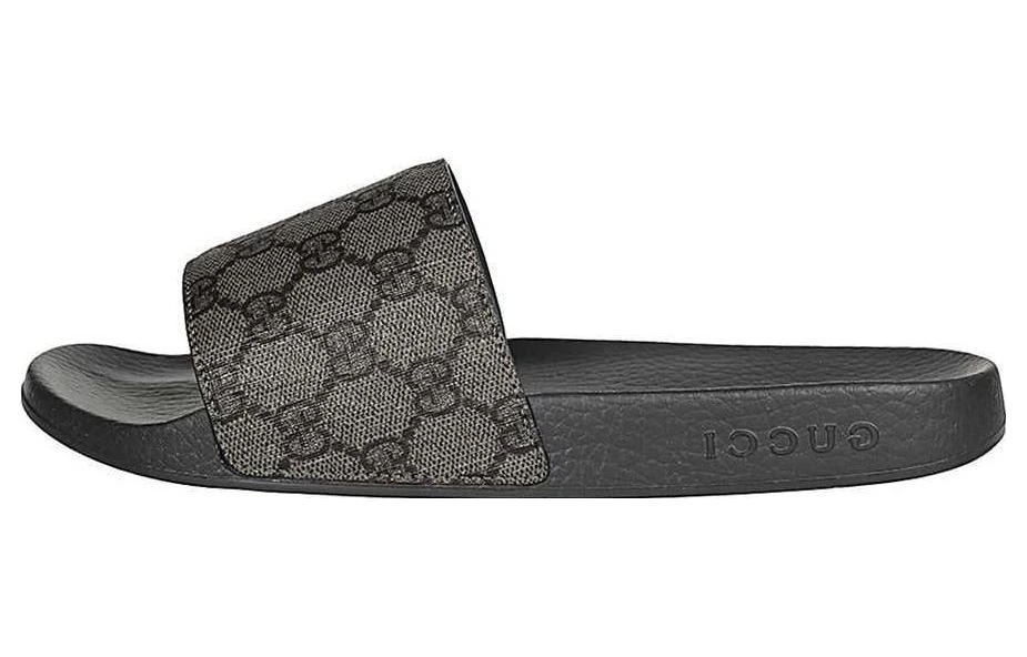 商品[国内直发] Gucci|古驰 帆布 平跟 520甄选时尚凉拖 男款 灰色,价格¥3537,第1张图片