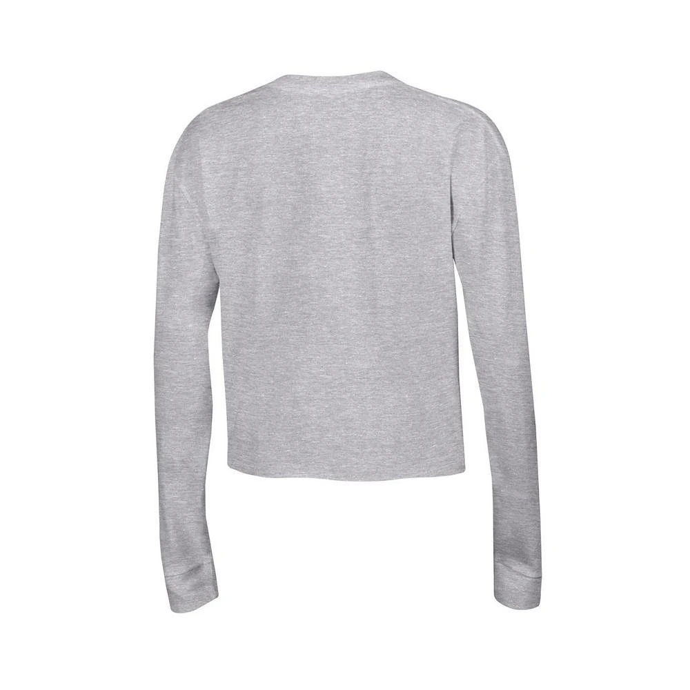 商品CHAMPION|Women's Gray Oklahoma Sooners Boyfriend Cropped Long Sleeve T-shirt,价格¥262,第2张图片详细描述