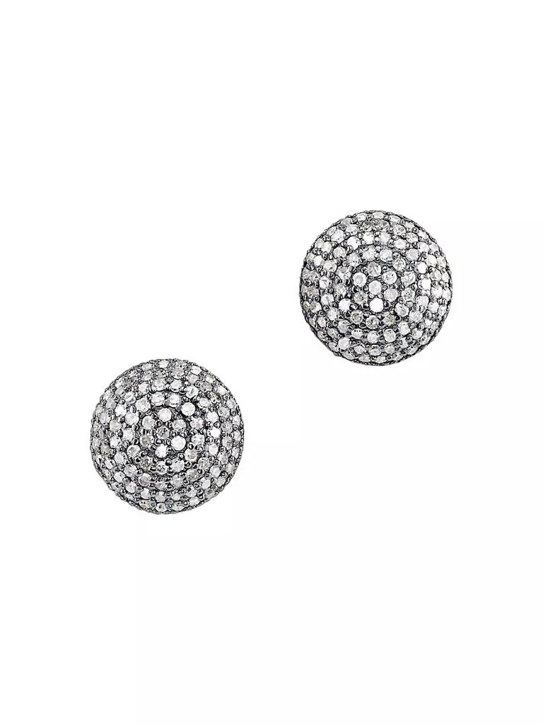 商品Sheryl Lowe|Sterling Silver &amp; 1.90 TCW Diamond Dome Stud Earrings,价格¥6546,第1张图片