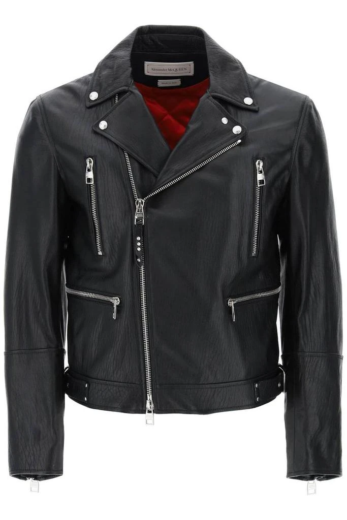 商品Alexander McQueen|Alexander mcqueen leather biker jacket,价格¥21436,第1张图片