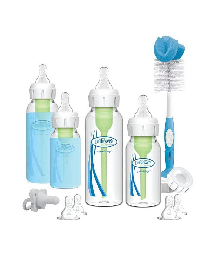 商品Dr. Brown's|Anti-Colic Options+ Narrow Glass Baby Bottle Starter Set, 18 Pieces,价格¥419,第1张图片