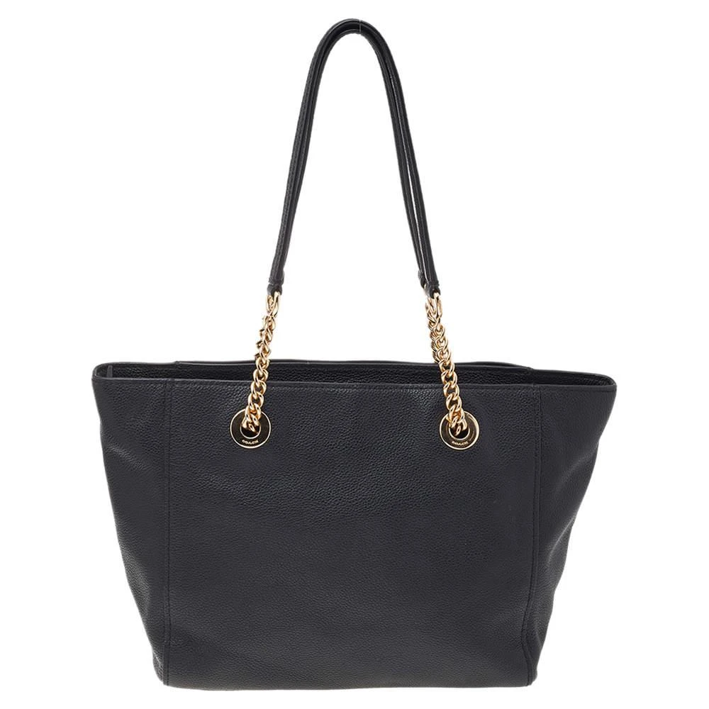 商品[二手商品] Coach|Coach Black Leather Turnlock Chain Tote,价格¥1325,第4张图片详细描述