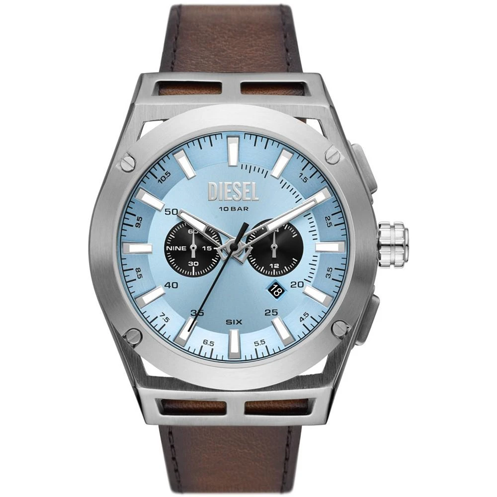商品Diesel|Men's Timeframe Brown Leather Strap Watch, 48mm,价格¥1712,第1张图片