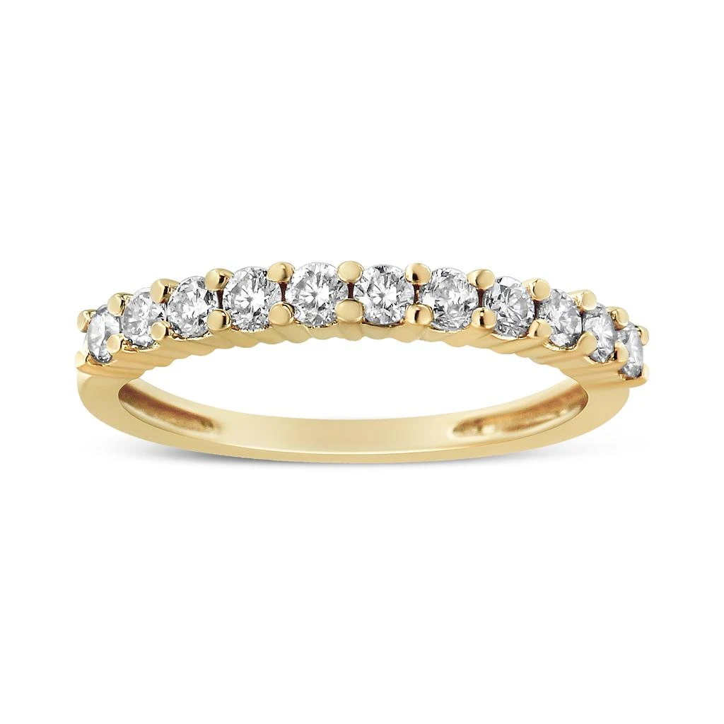 商品Haus of Brilliance|IGI Certified 1/2 Cttw Diamond 10K Yellow Gold Prong Set Fluted Band Style Wedding Ring,价格¥6499,第1张图片