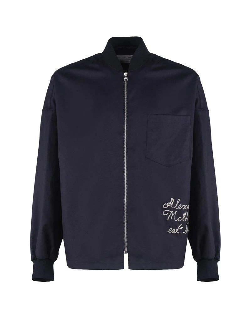 商品Alexander McQueen|Alexander McQueen Logo Embroidered Bomber Jacket,价格¥2983,第1张图片