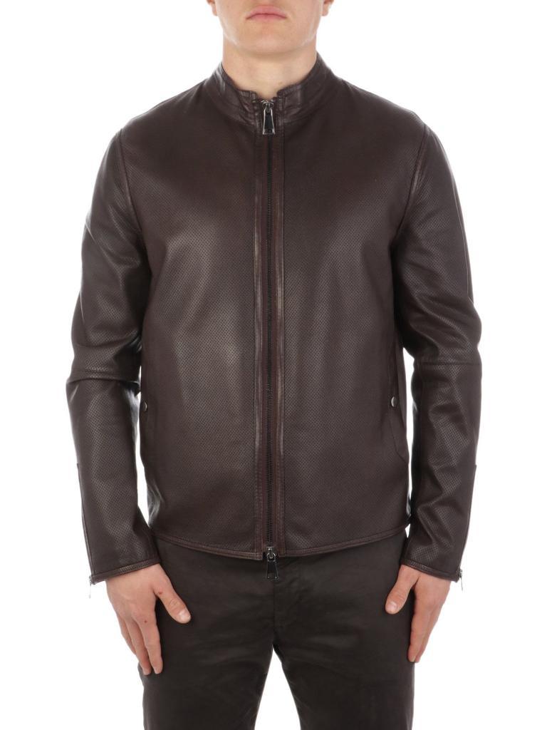 商品THE JACK LEATHERS|The Jack Leathers Men's  Brown Leather Outerwear Jacket,价格¥4118,第1张图片