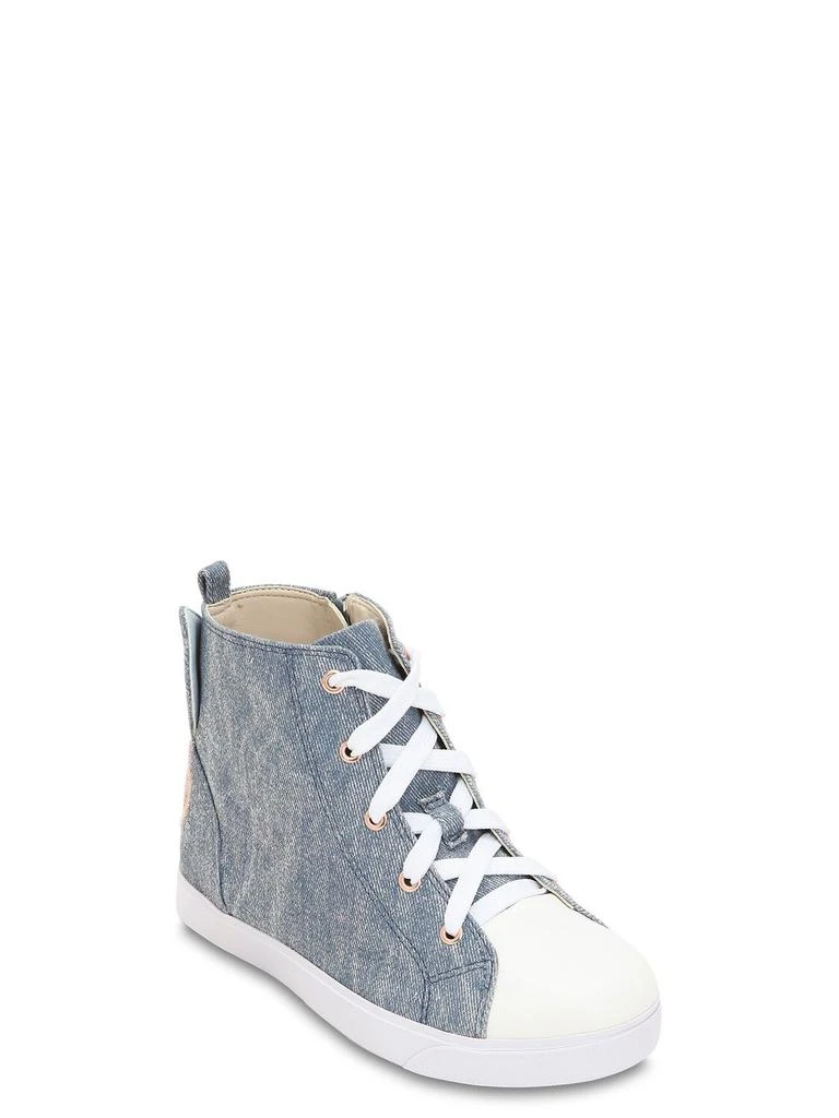 商品Sophia Webster|Bibi Embroidered Denim High Top Sneakers,价格¥996,第1张图片详细描述