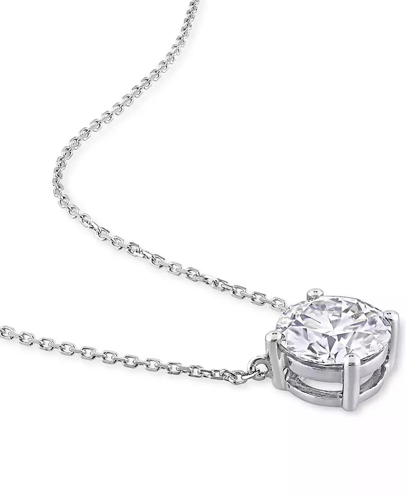 商品Macy's|Lab-Grown Moissanite Solitaire 17" Pendant Necklace (1-3/4 ct. t.w.) in 14k White Gold,价格¥4057,第4张图片详细描述