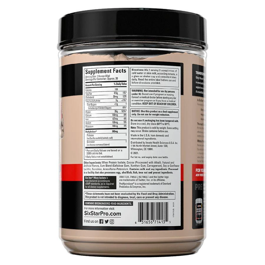 商品Six Star|Whey Isolate Powder Chocolate,价格¥111,第2张图片详细描述