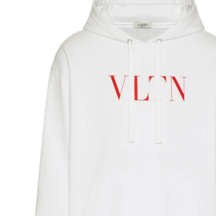 商品[国内直发] Valentino|华伦天奴 Logo字母印花连帽长袖卫衣 男款 白色,价格¥3968,第7张图片详细描述