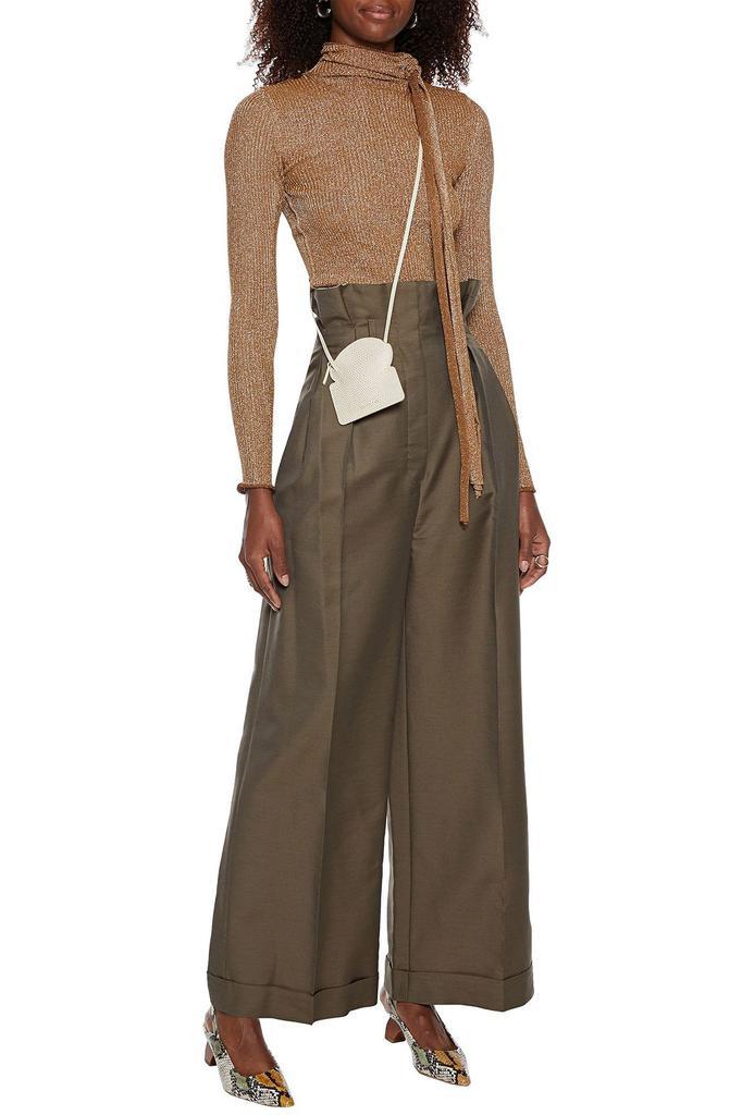 商品Acne Studios|Pleated wool-blend twill wide-leg pants,价格¥7266,第4张图片详细描述