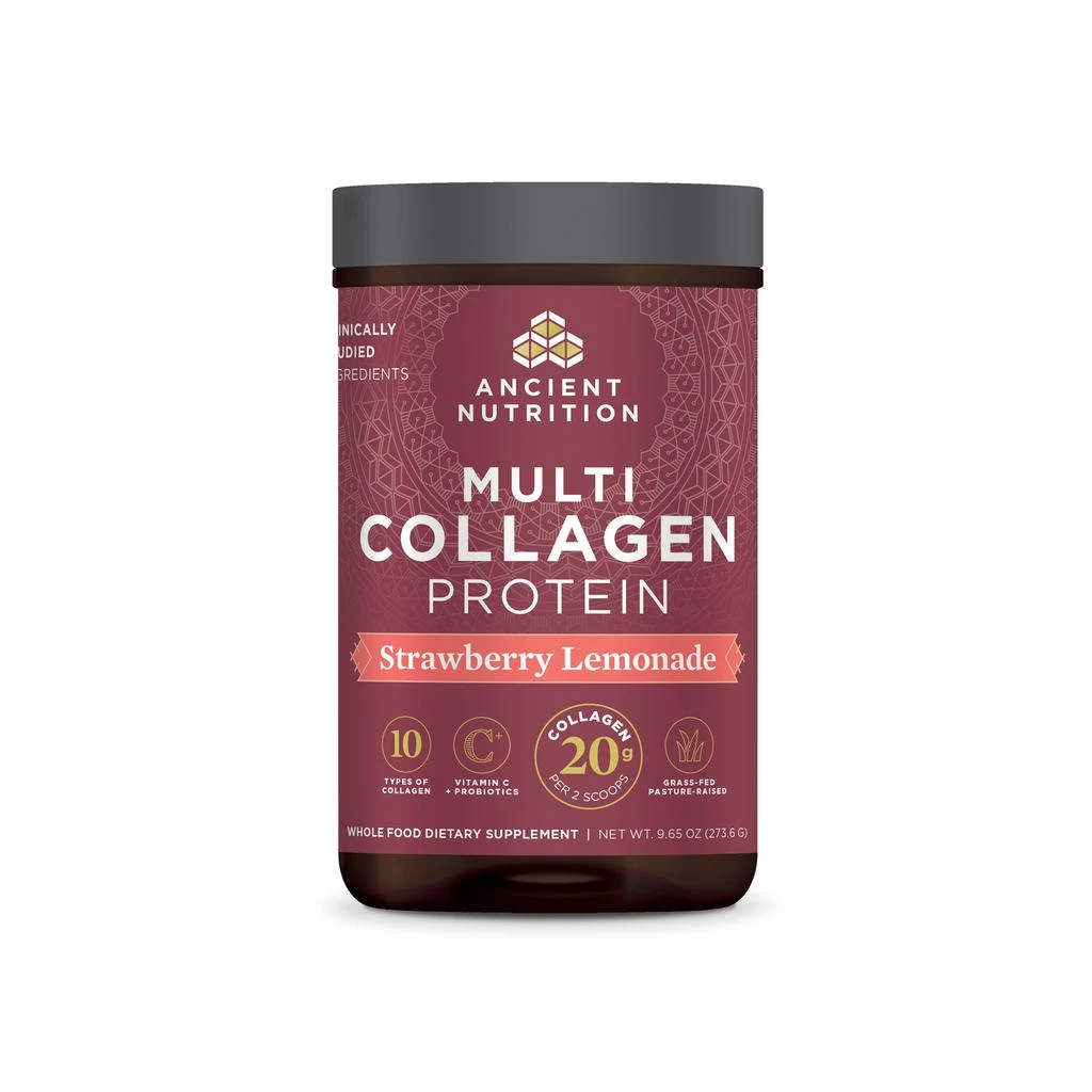 商品Ancient Nutrition|Multi Collagen Protein | Strawberry Lemonade 24 Serving,价格¥250,第1张图片