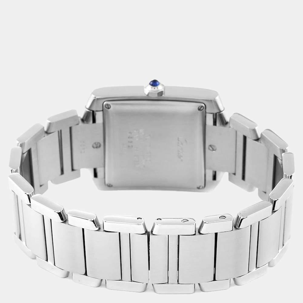 Cartier Silver Stainless Steel Tank Francaise W51002Q3 Automatic Men's Wristwatch 28 mm商品第4张图片规格展示