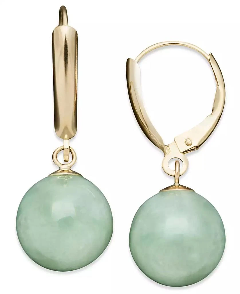 商品Macy's|Dyed Jade Bead Drop in 14k Gold Earrings,价格¥1317,第1张图片