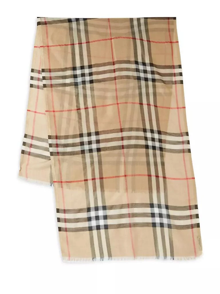 商品Burberry|Giant Check Gauze Scarf,价格¥3382,第2张图片详细描述