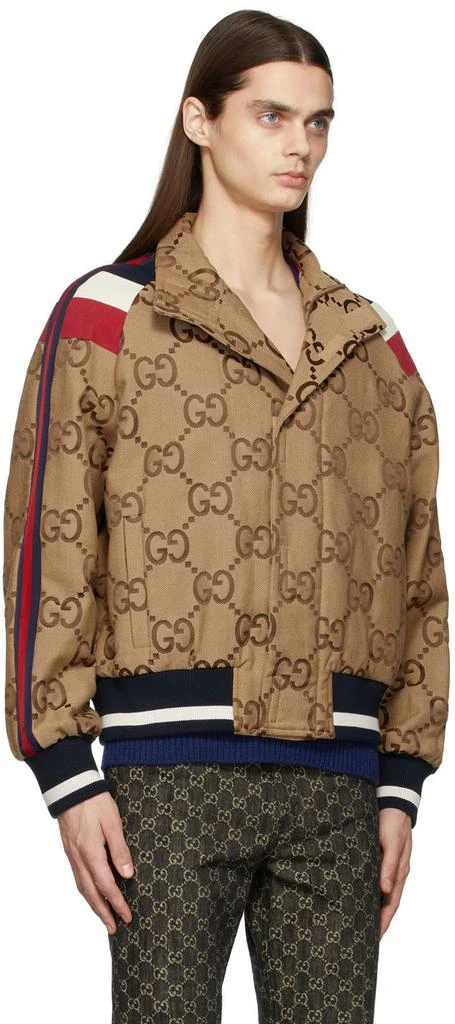 商品Gucci|棕色虎年系列 Jumbo GG 飞行员夹克,价格¥33268,第2张图片详细描述