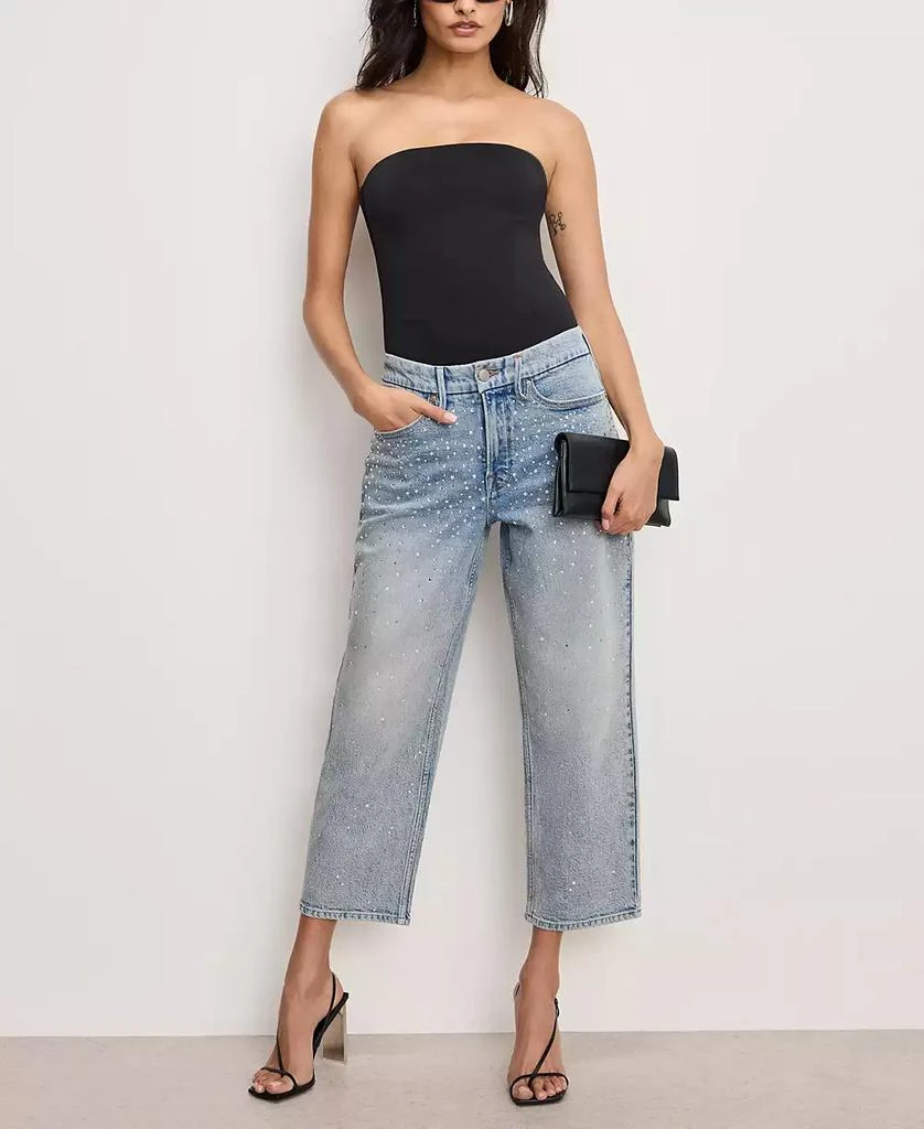 商品Good American|Women's Crystal Stars Good 90s Cropped Jeans,价格¥1696,第2张图片详细描述